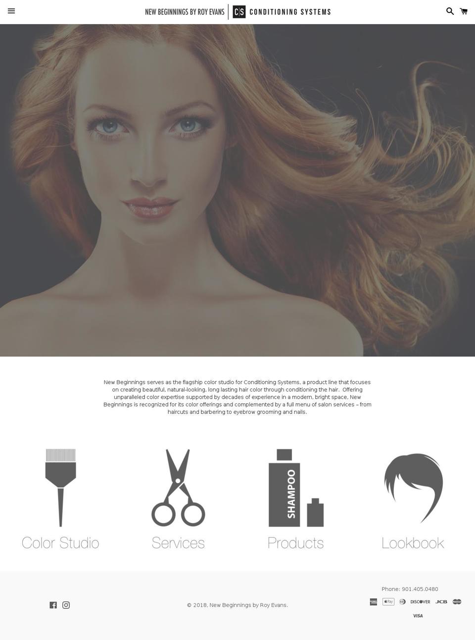 royevansnewbeginnings.com — Shopify storefront screenshot