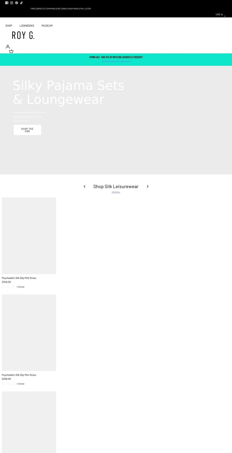 roygshop.com shopify website screenshot