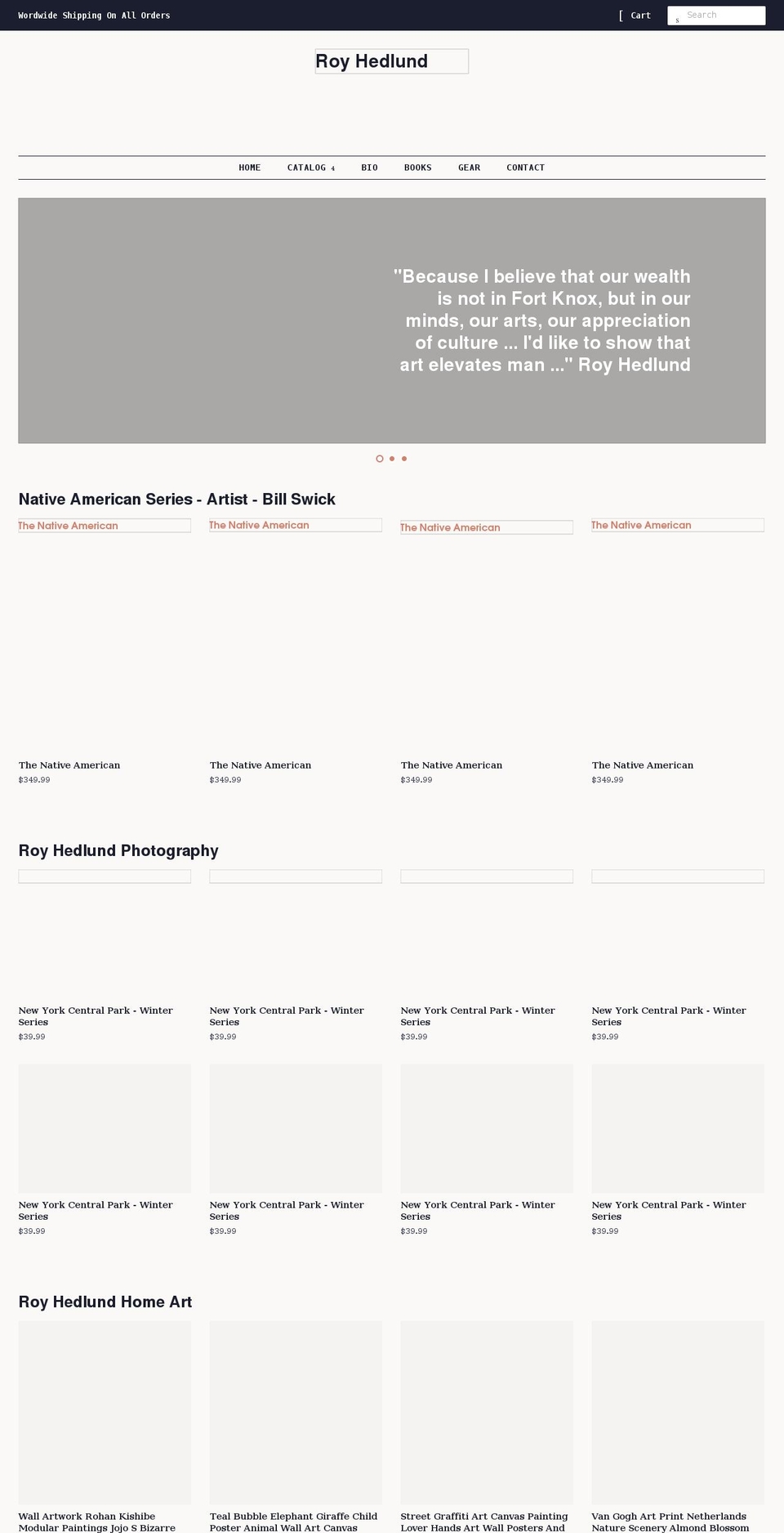 royhedlund.com shopify website screenshot