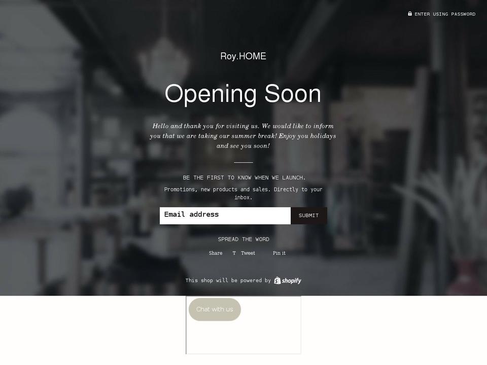 royhome.co.uk shopify website screenshot