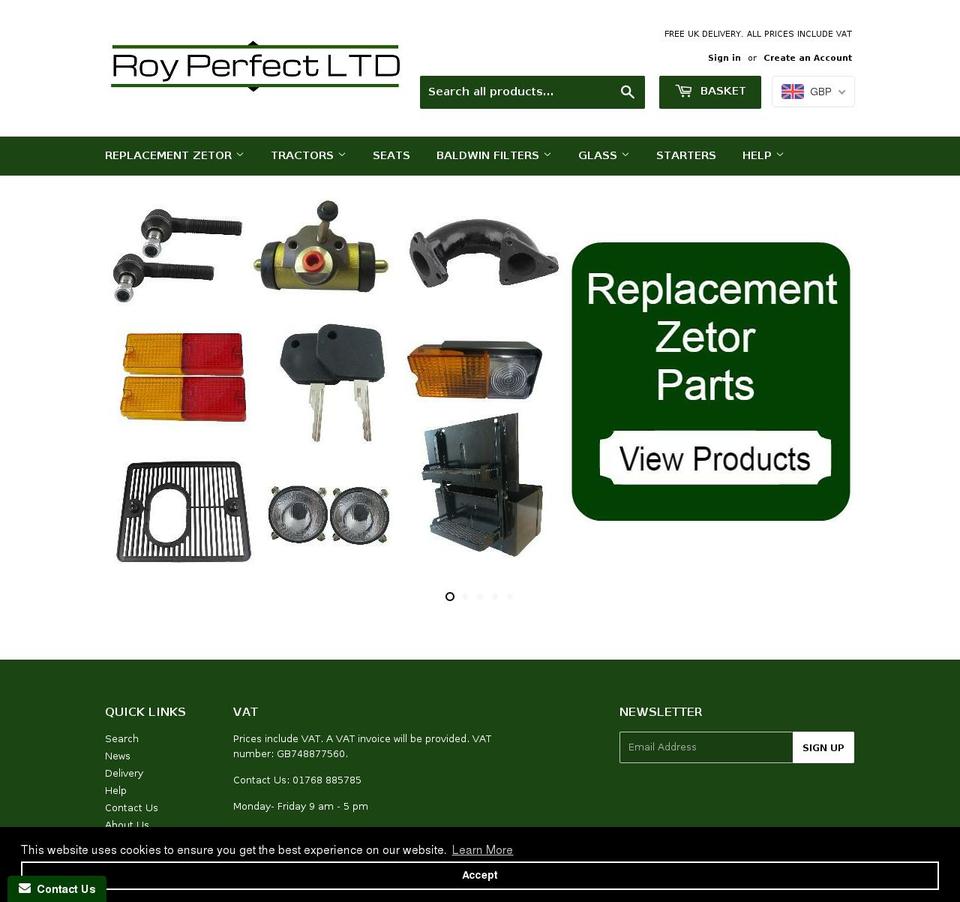 royperfect.com shopify website screenshot