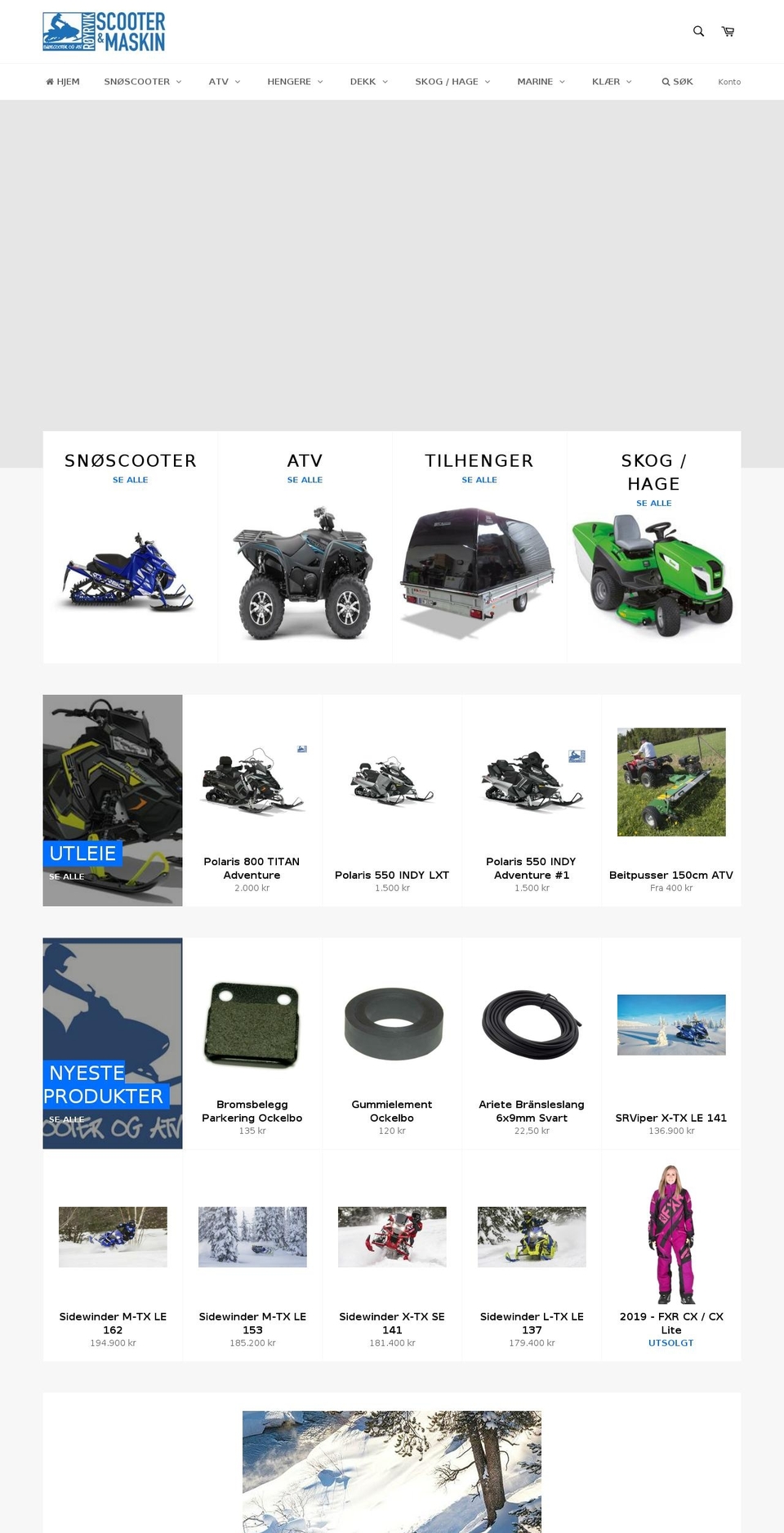 royrvikscooter.no shopify website screenshot