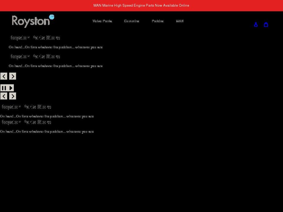 roystonparts.com shopify website screenshot