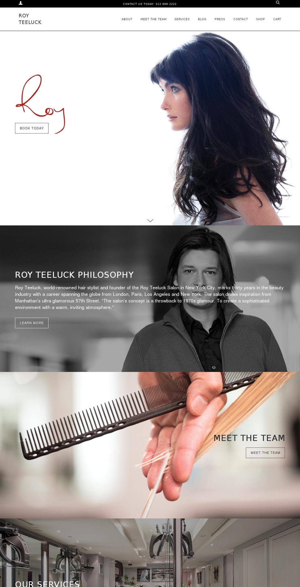 royteelucksalon.com shopify website screenshot