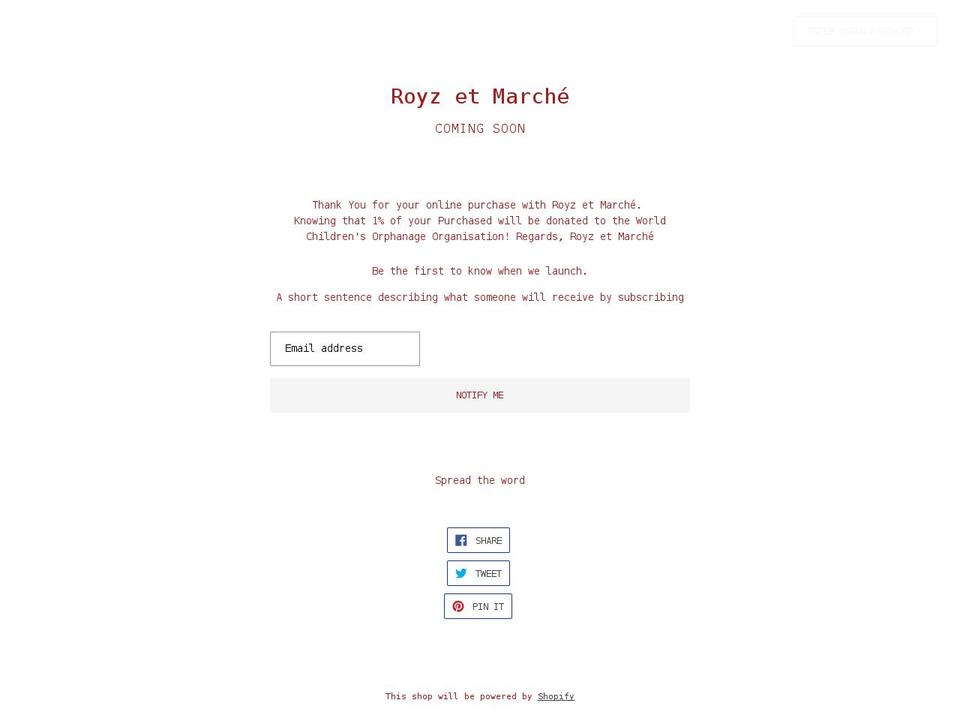 royzetmarche.com shopify website screenshot