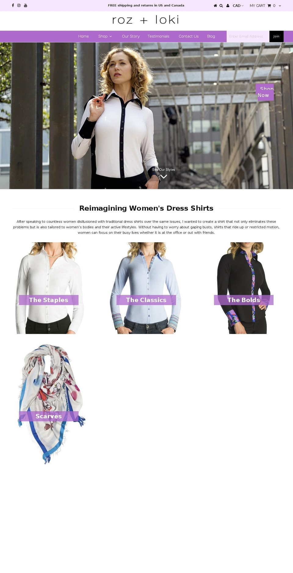 rozandlokiclothing.com — Shopify storefront screenshot