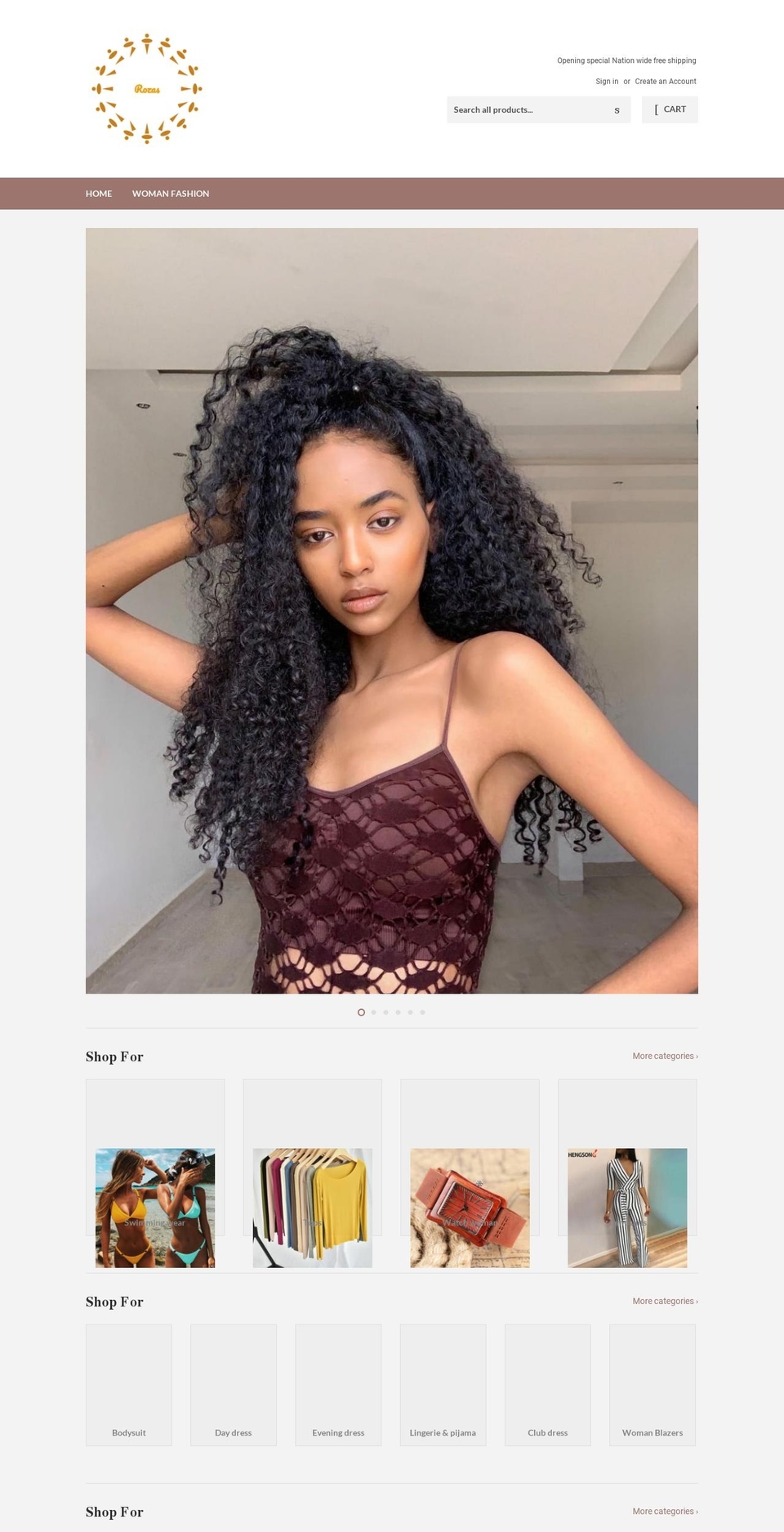 rozasstore.com shopify website screenshot