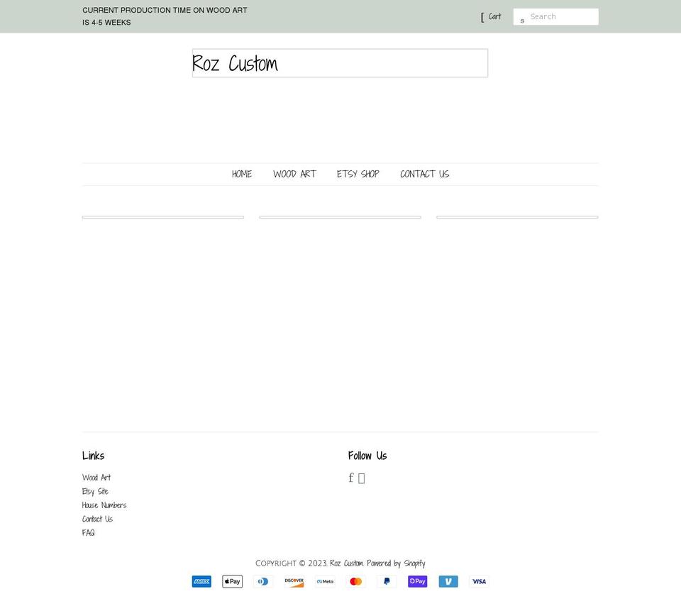 rozcustom.com shopify website screenshot