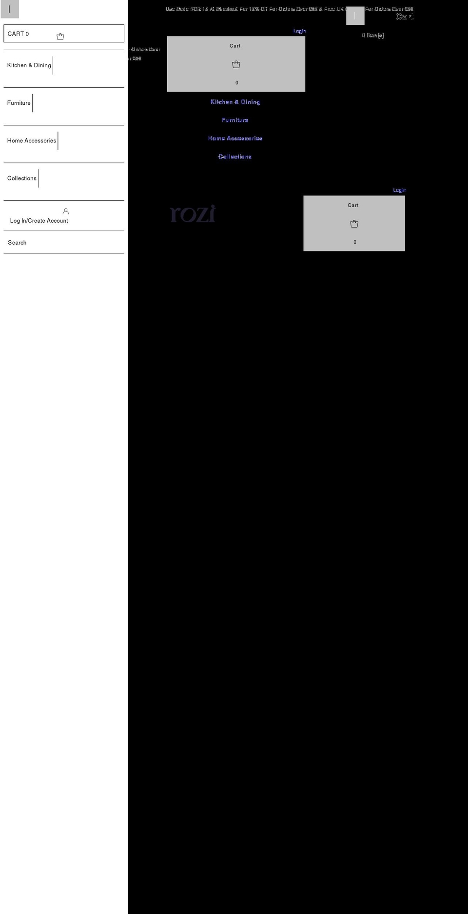 rozi.co.uk shopify website screenshot
