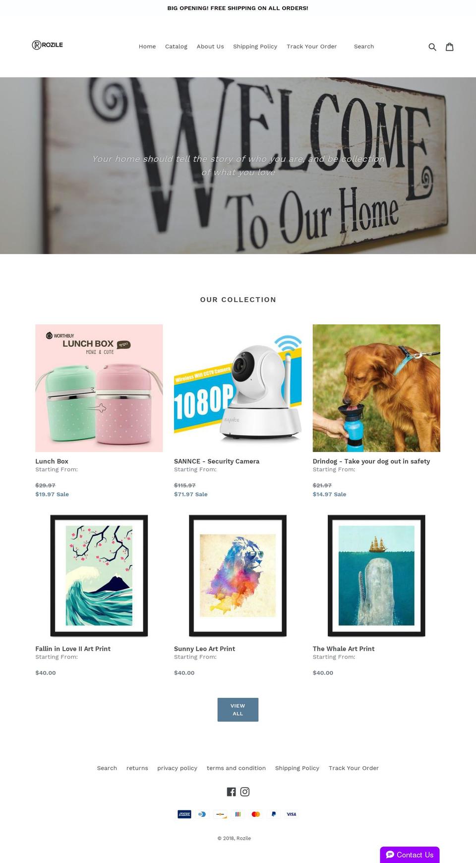 rozile.com — Shopify storefront screenshot