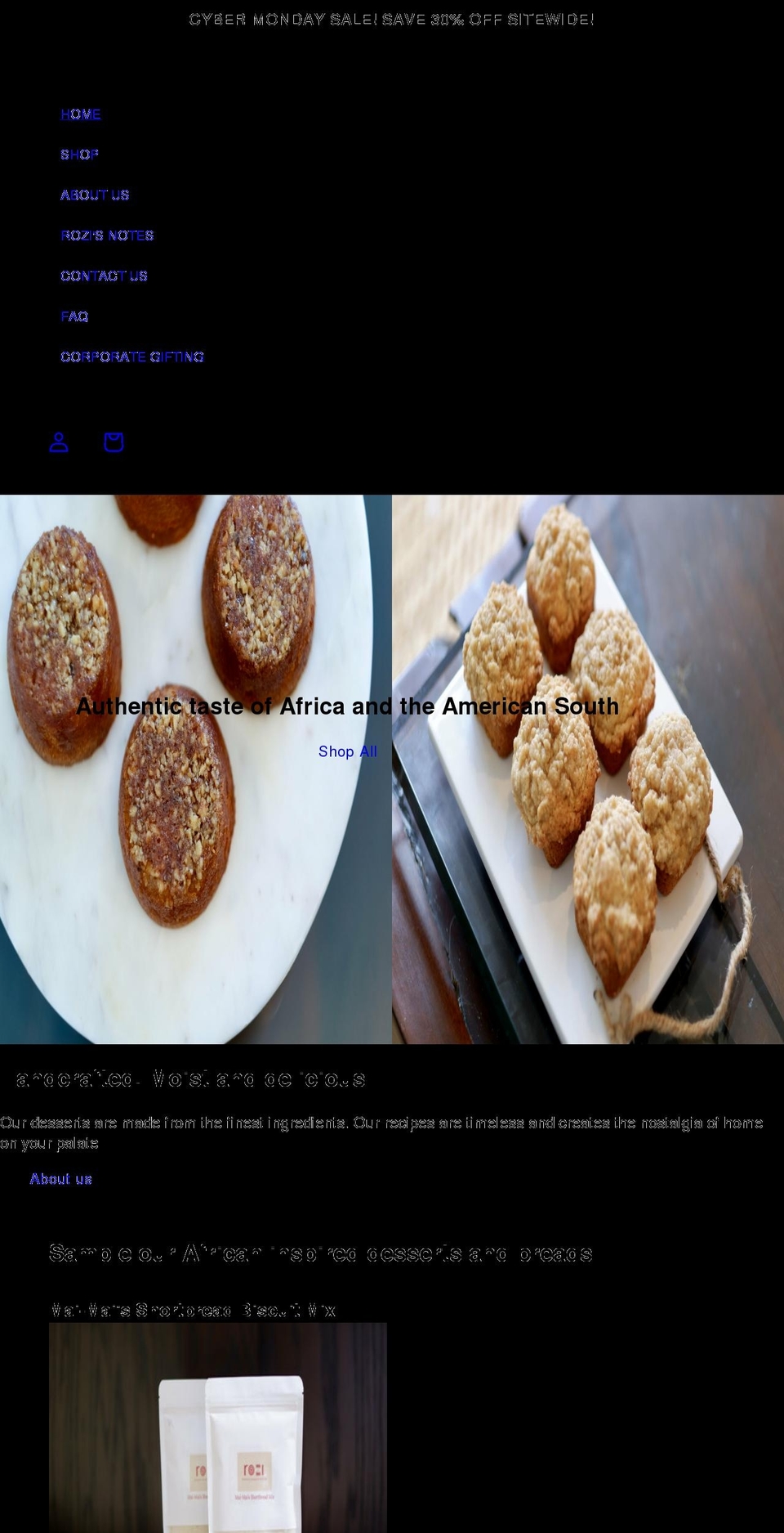 rozisweets.com shopify website screenshot