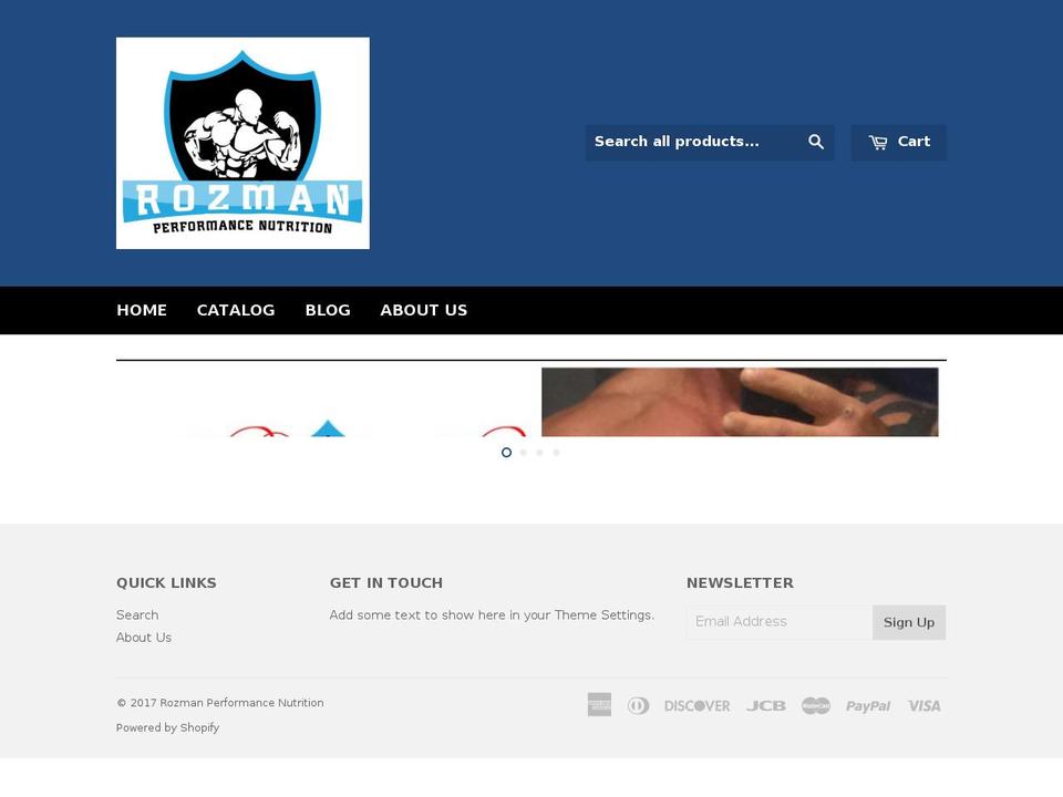 rozmanperformancenutrition.com shopify website screenshot
