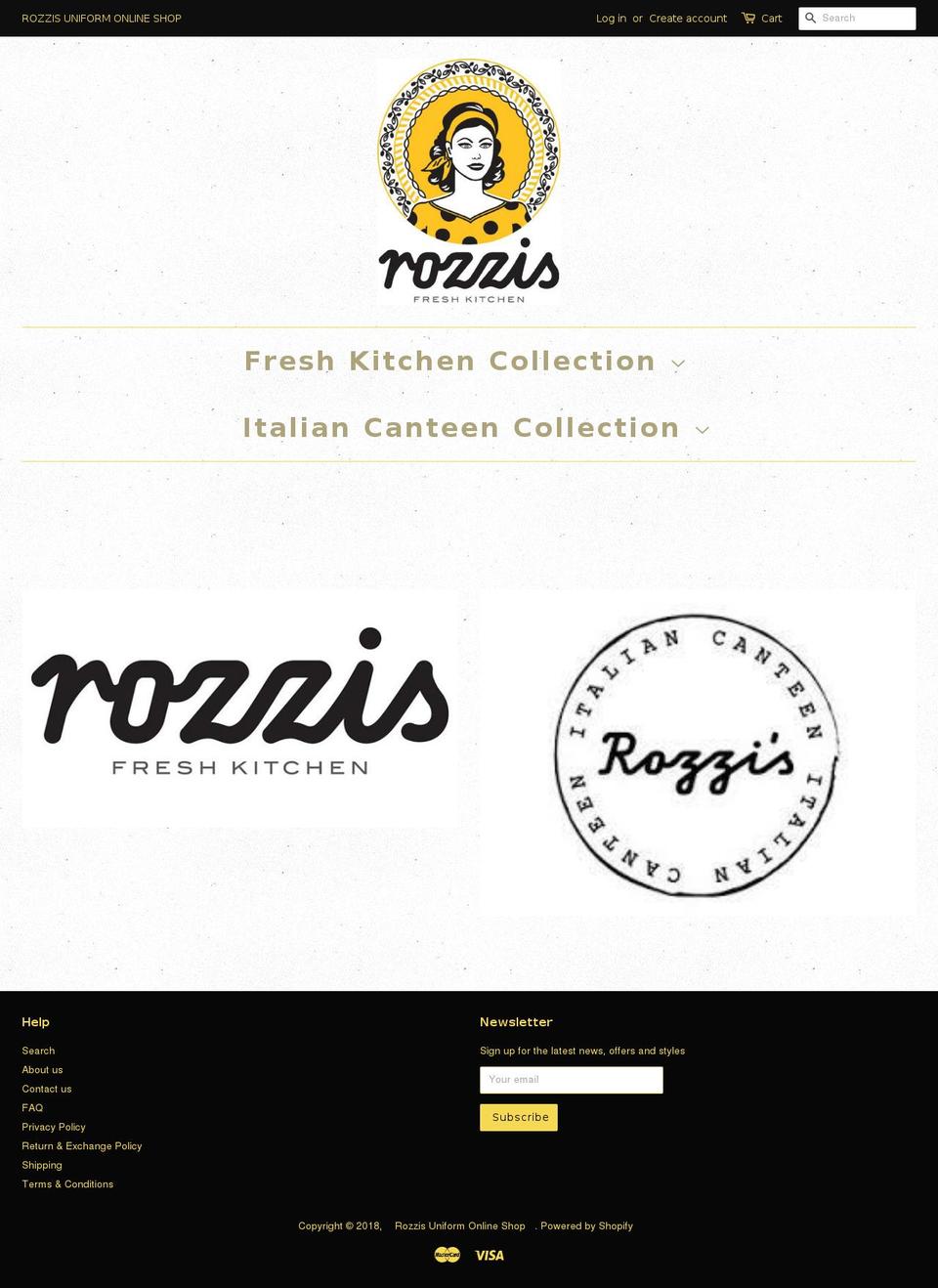 rozzisuniform.com shopify website screenshot