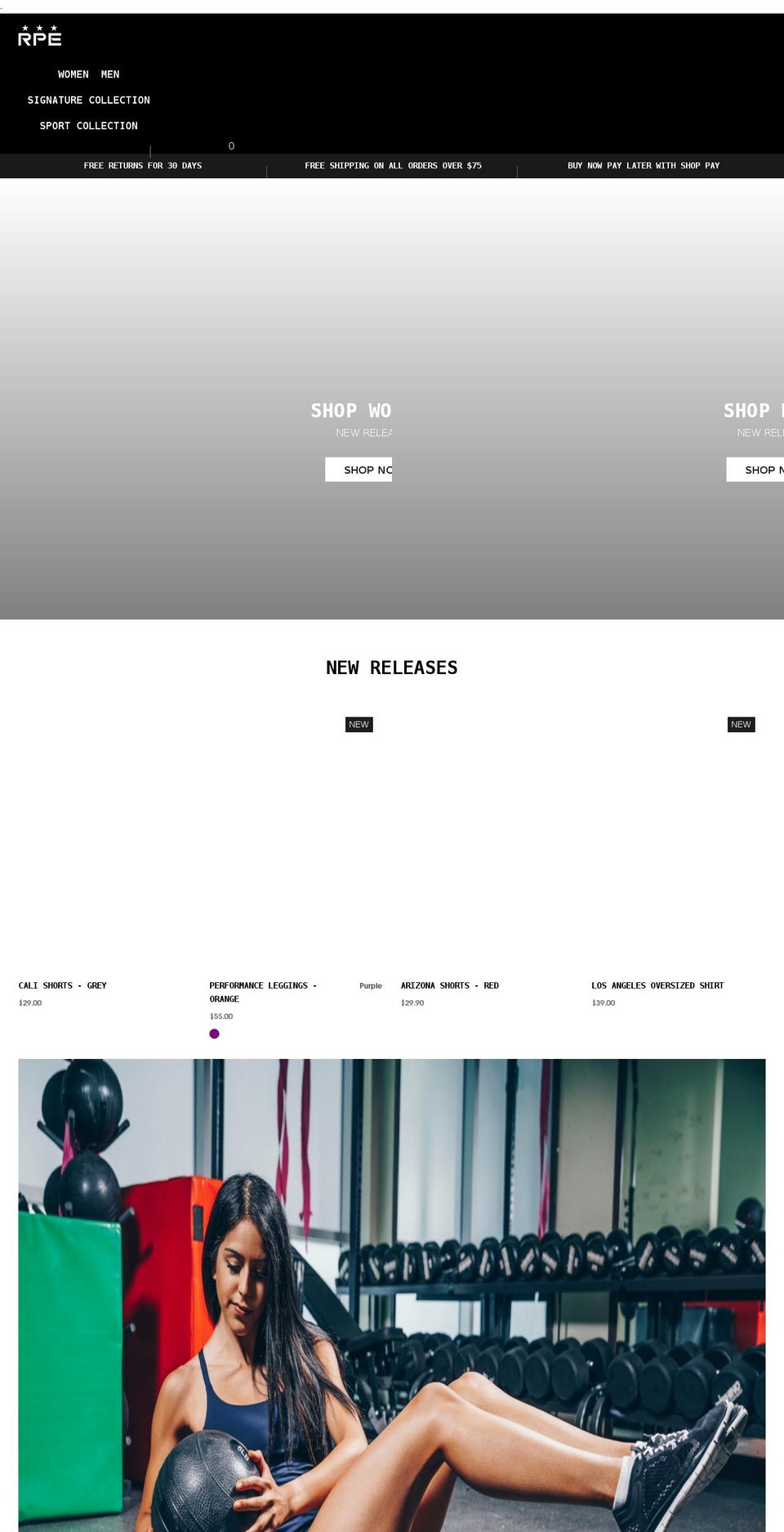 rpeapparel.com shopify website screenshot