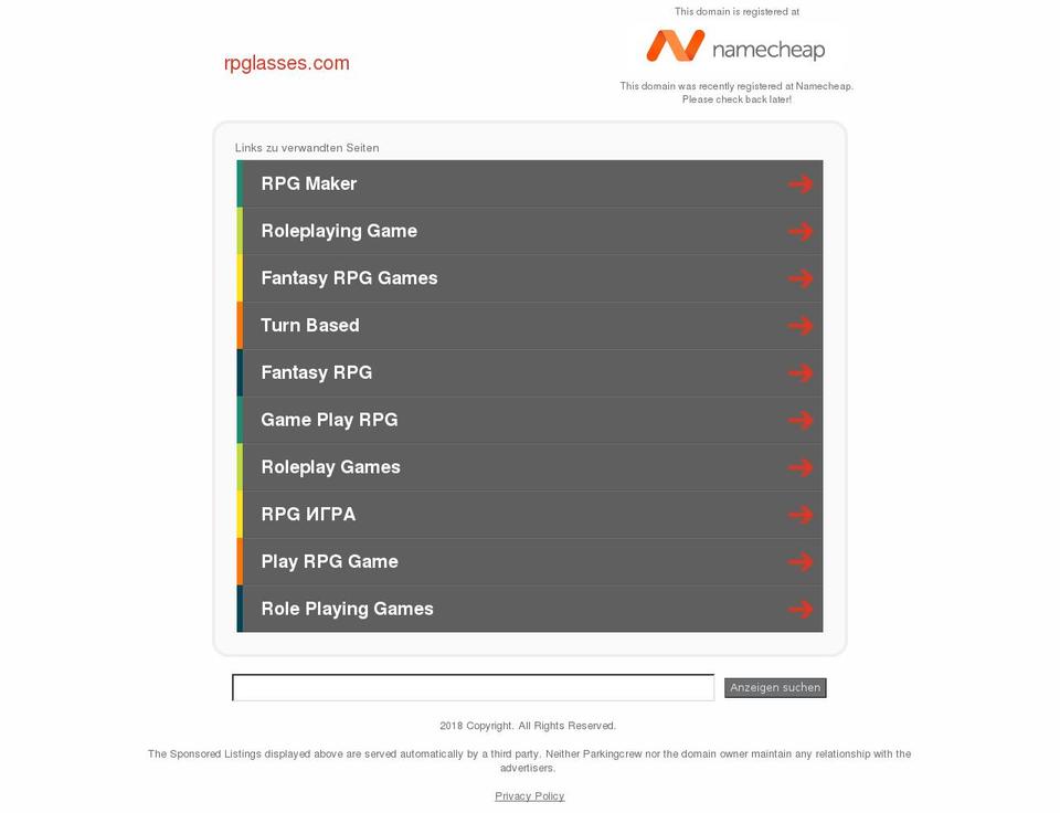 rpglasses.com shopify website screenshot