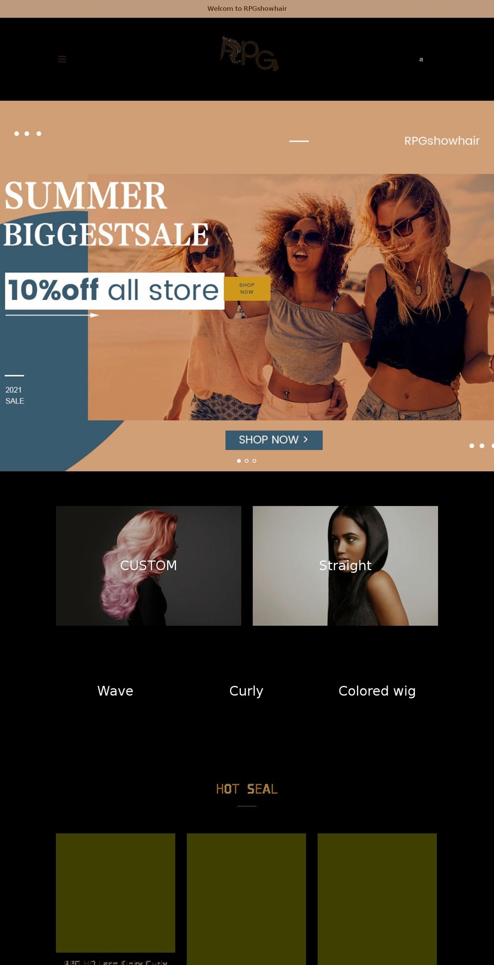 rpgshowhair.com shopify website screenshot