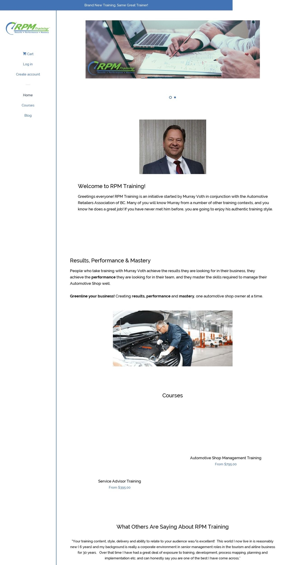 rpmtraining.net shopify website screenshot