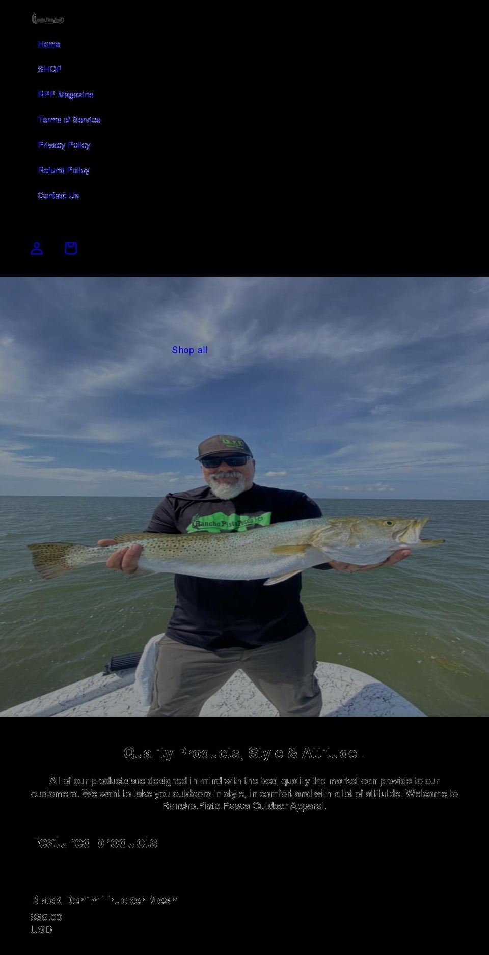 rppoutdoorapparel.com — Shopify storefront screenshot