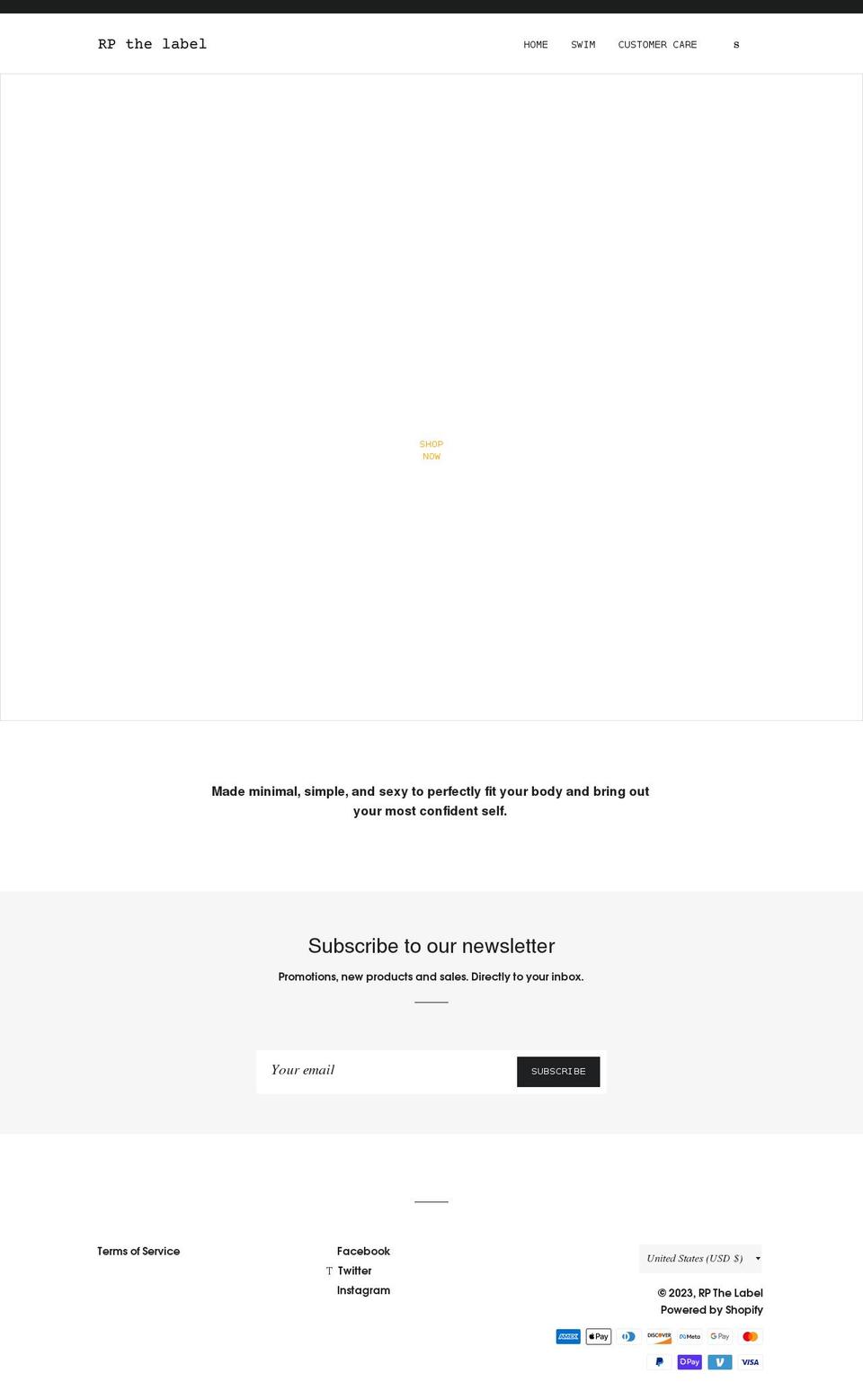 rpthelabel.com shopify website screenshot