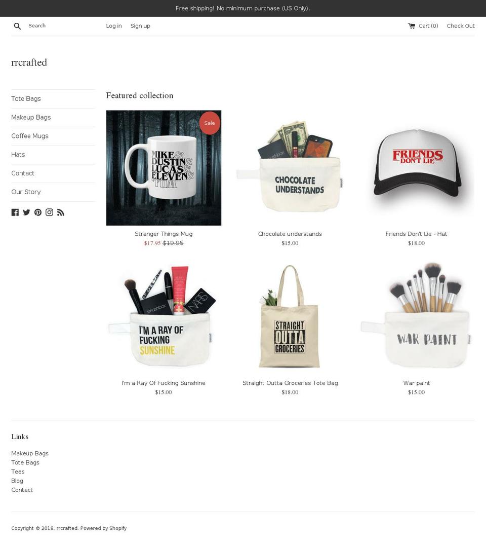 rrcrafted.com — Shopify storefront screenshot