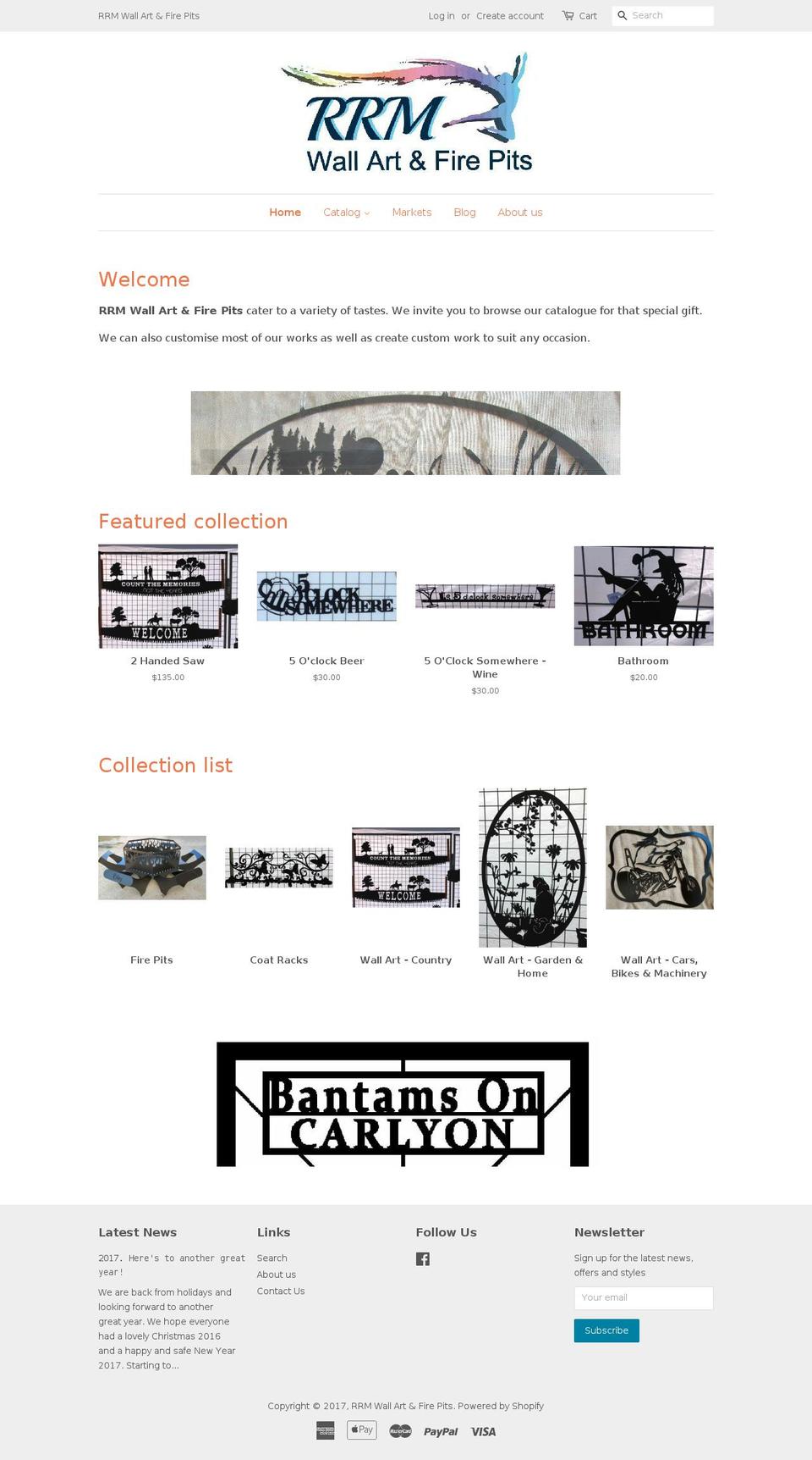 rrm-metal-art.com shopify website screenshot