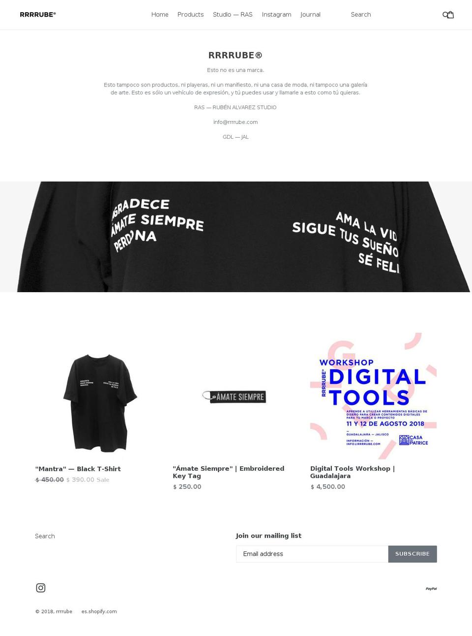 rrrrube.com — Shopify storefront screenshot