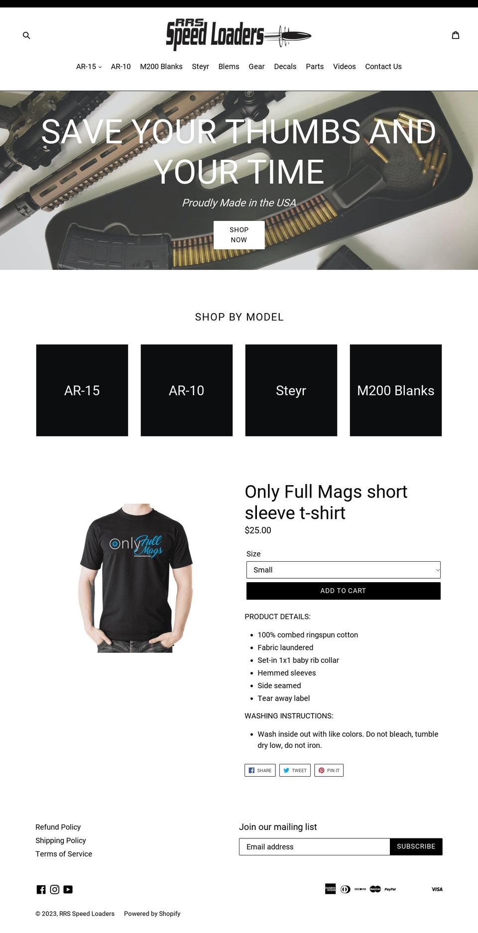 rrsspeedloaders.com — Shopify storefront screenshot