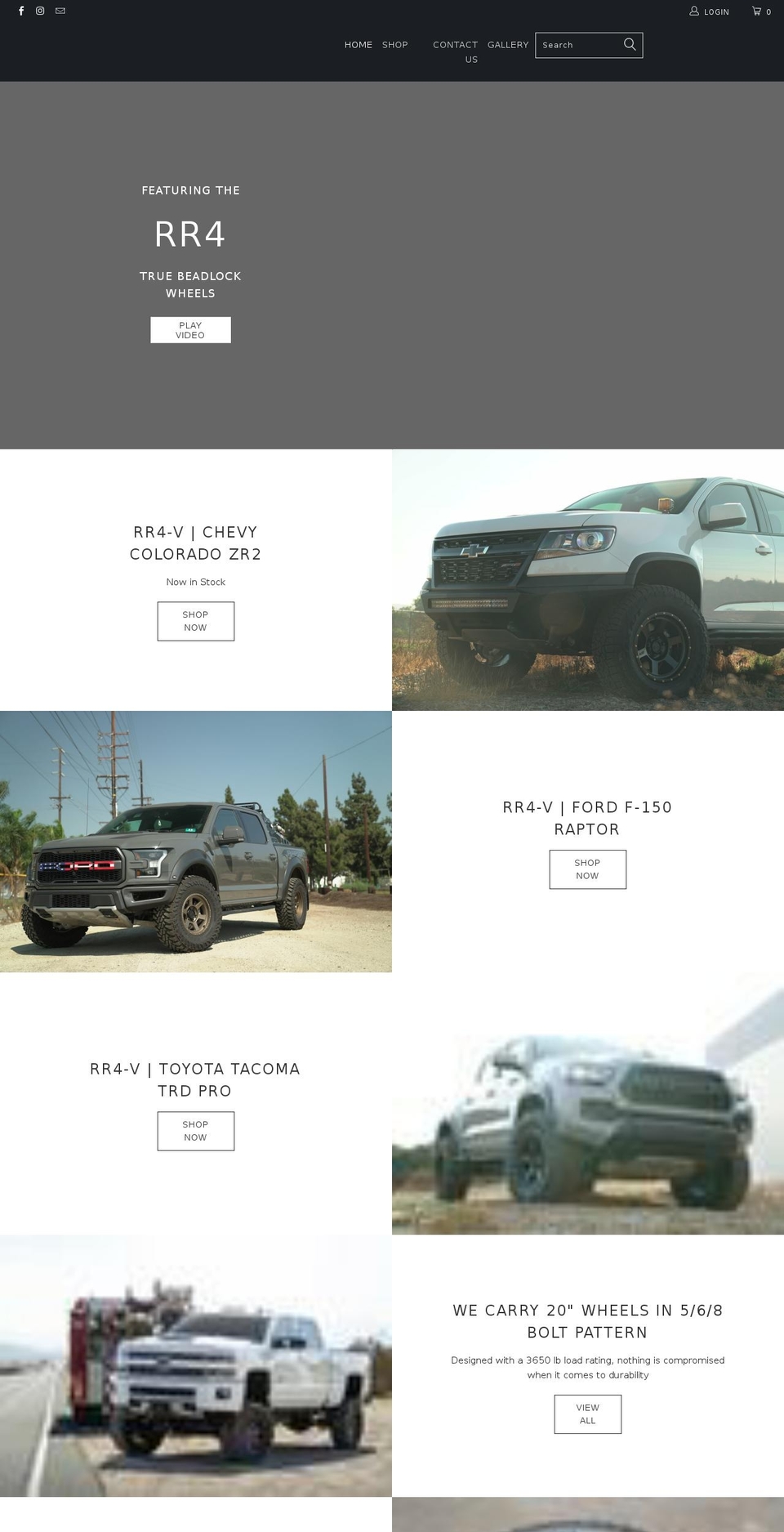 rrwheels.com — Shopify storefront screenshot