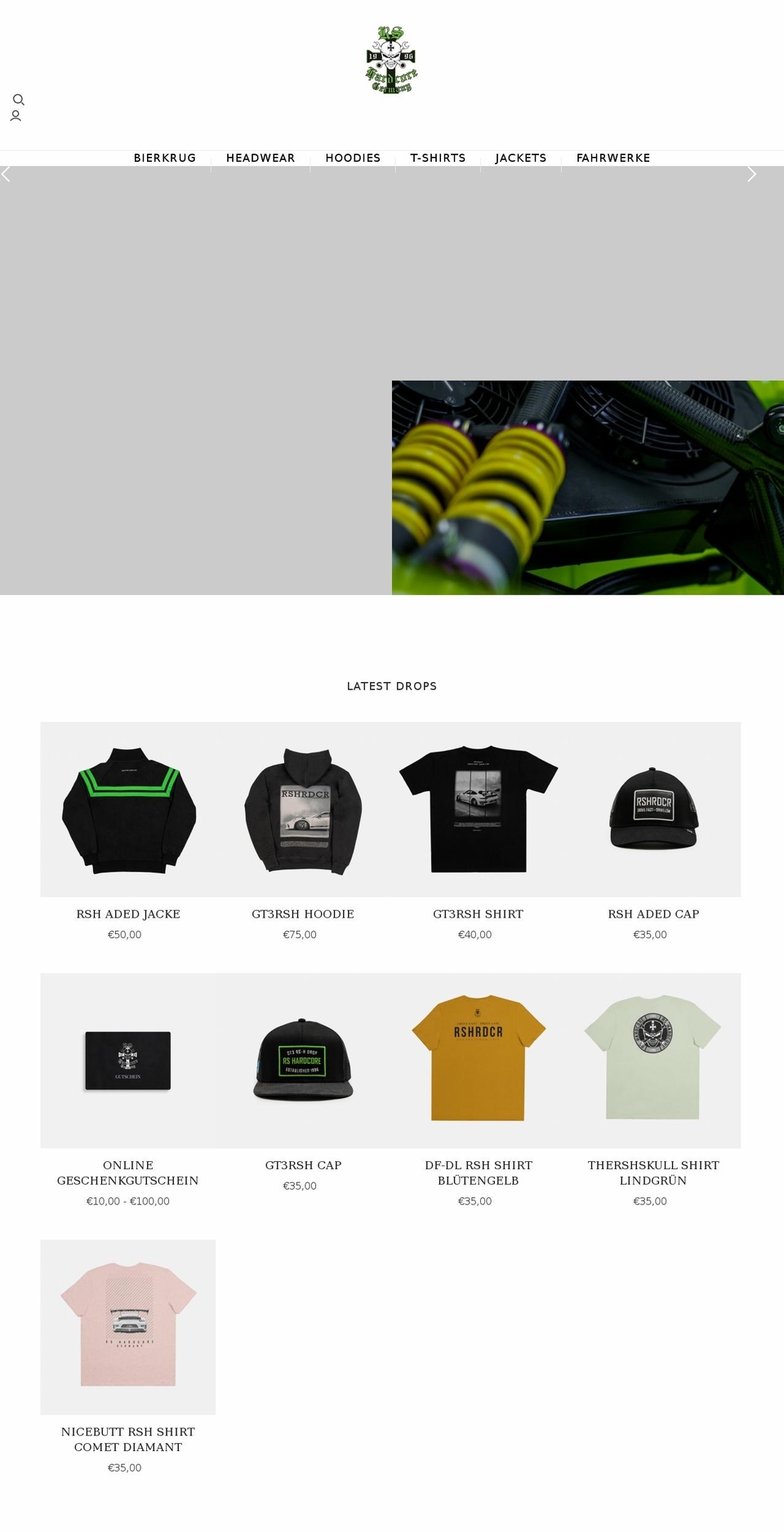 rs-hardcore.com shopify website screenshot