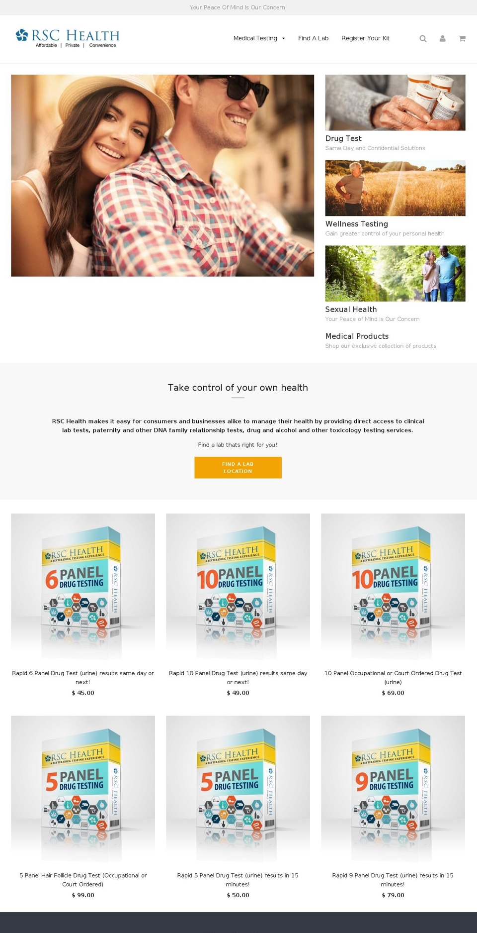 rschealth.com shopify website screenshot