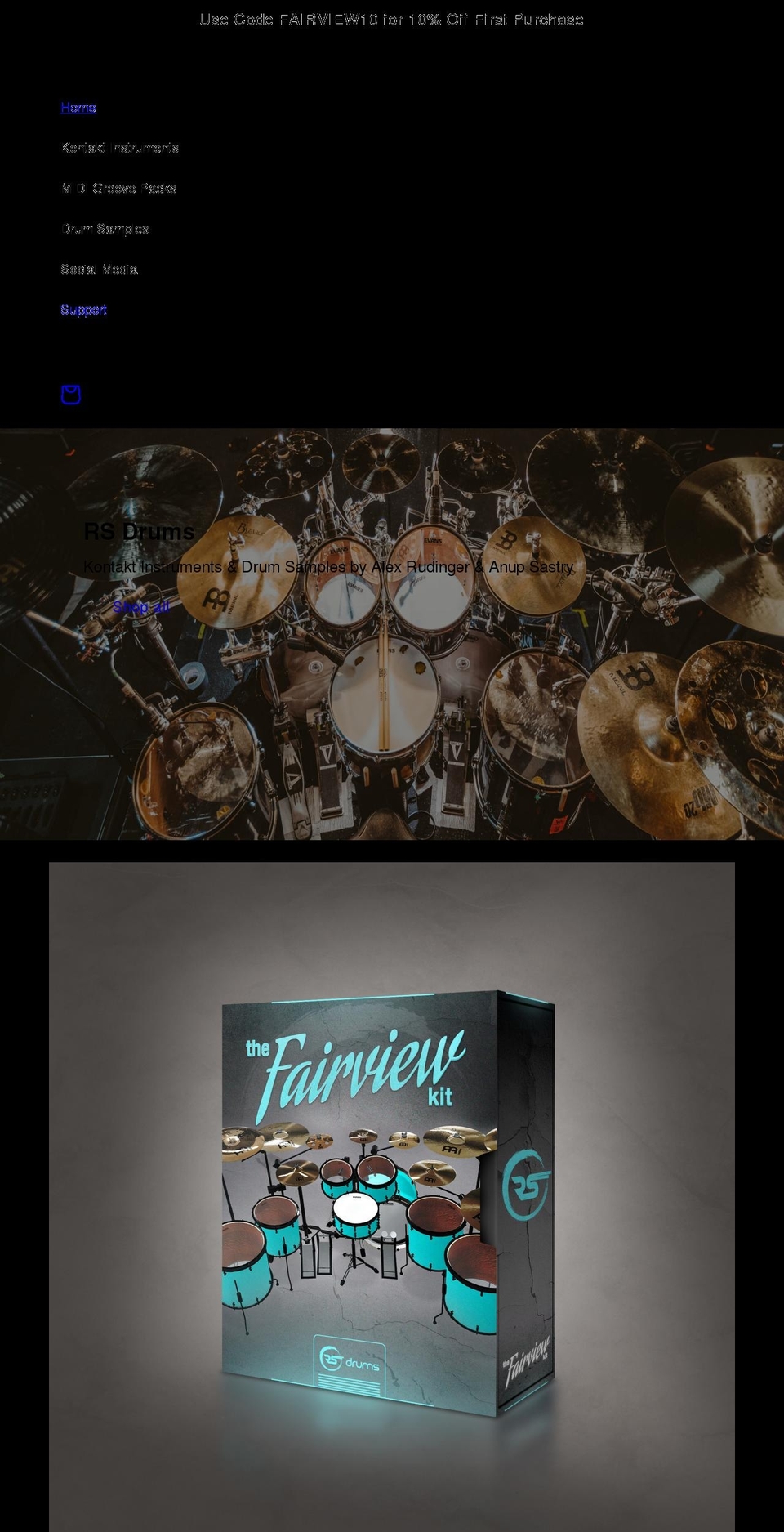 rsdrums.com shopify website screenshot