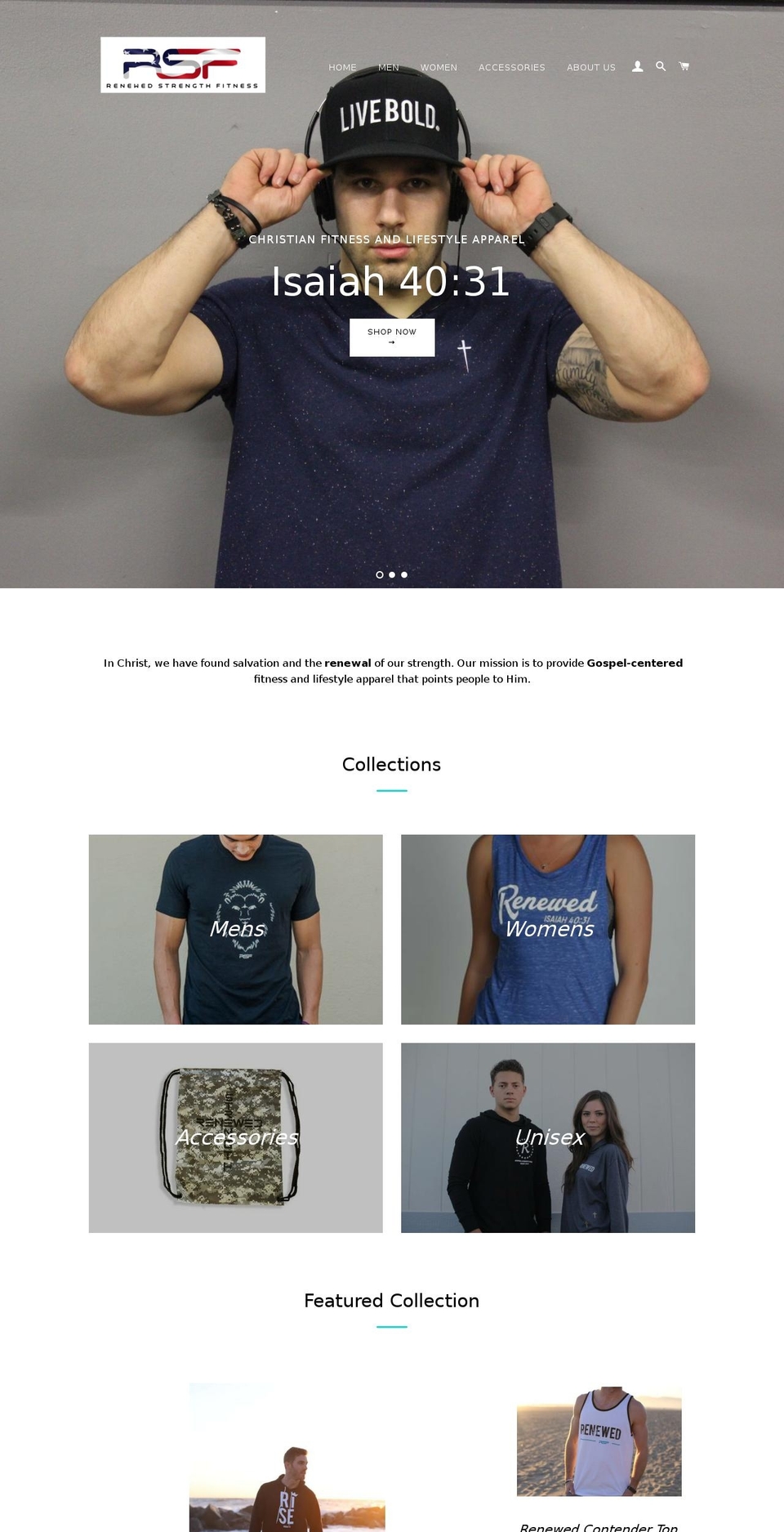 rsfapparel.com shopify website screenshot