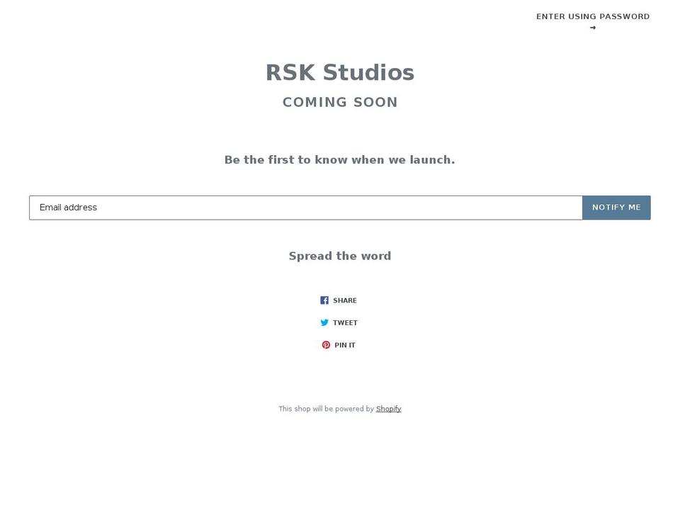rskstudios.com — Shopify storefront screenshot