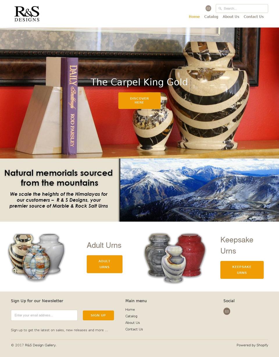 rsmemorialproducts.com shopify website screenshot