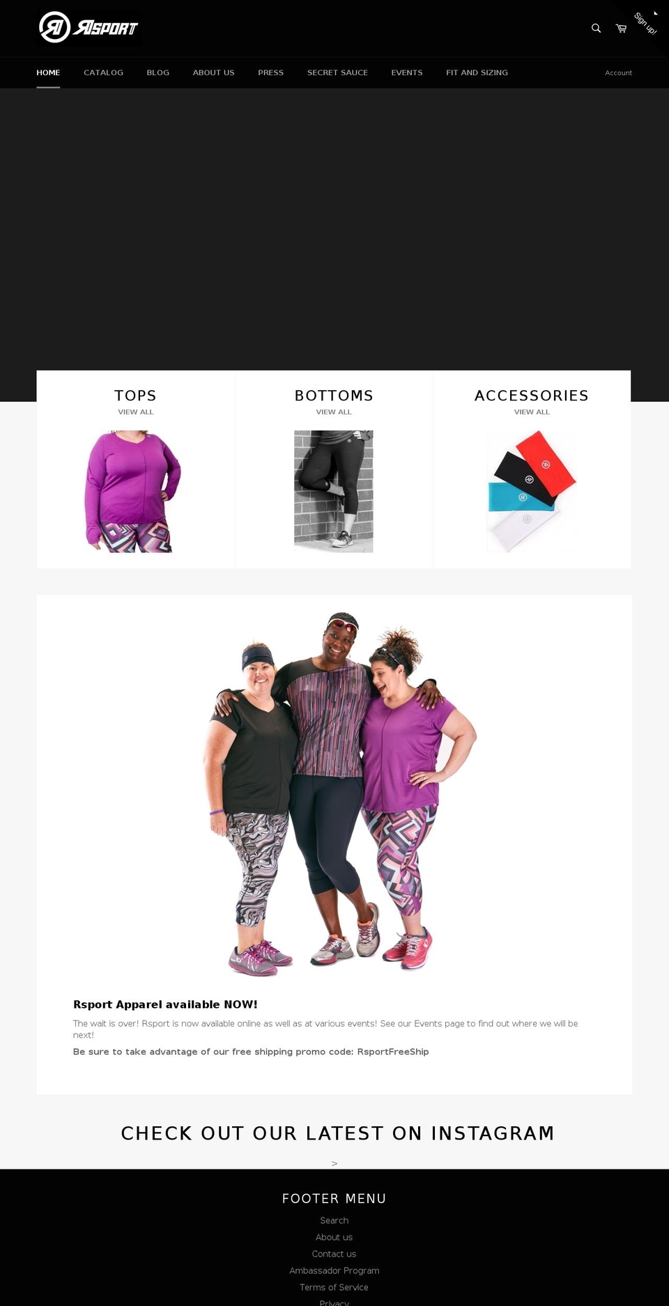 rsportlife.com shopify website screenshot