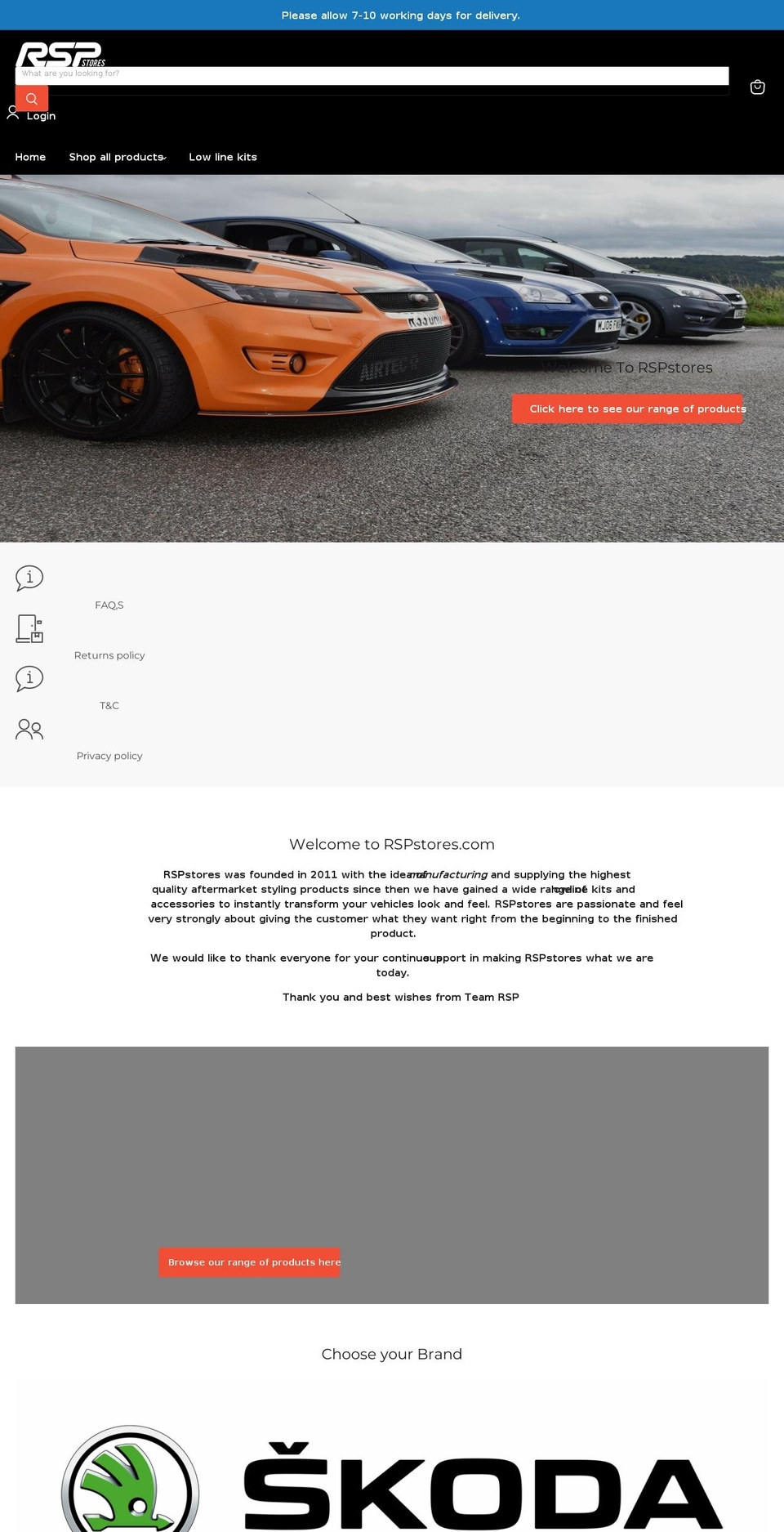 rspstores.com shopify website screenshot