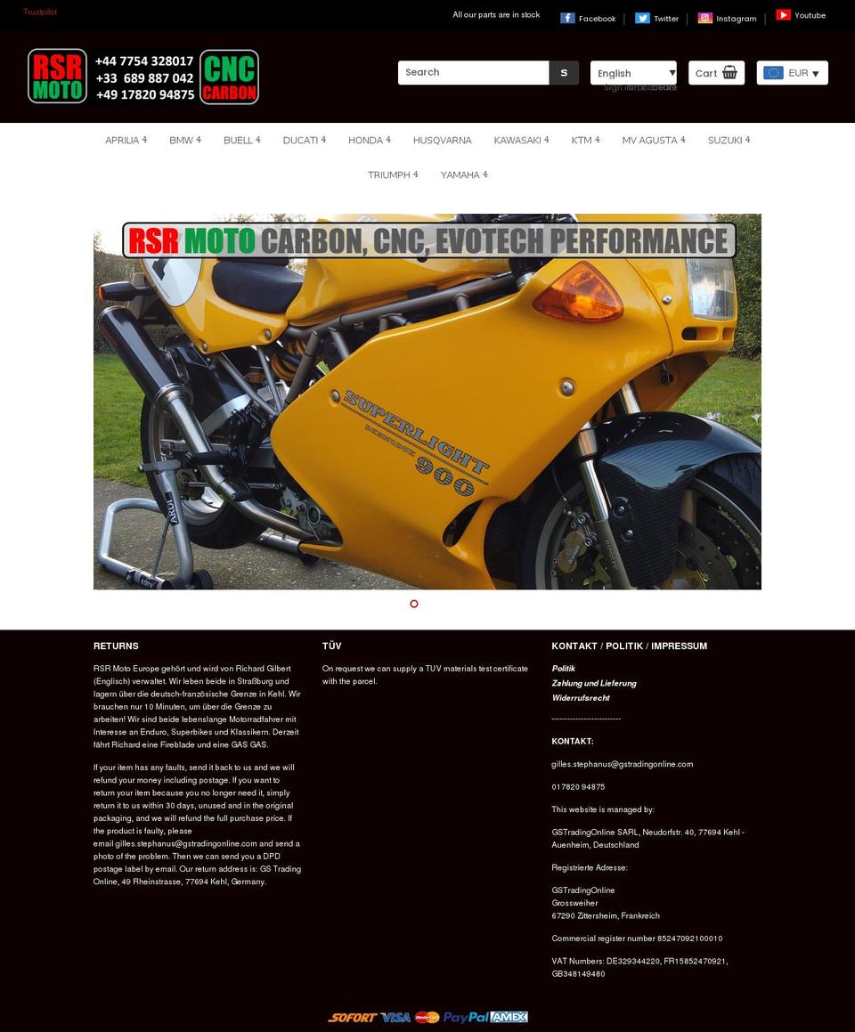 rsrmoto-europe.com — Shopify storefront screenshot
