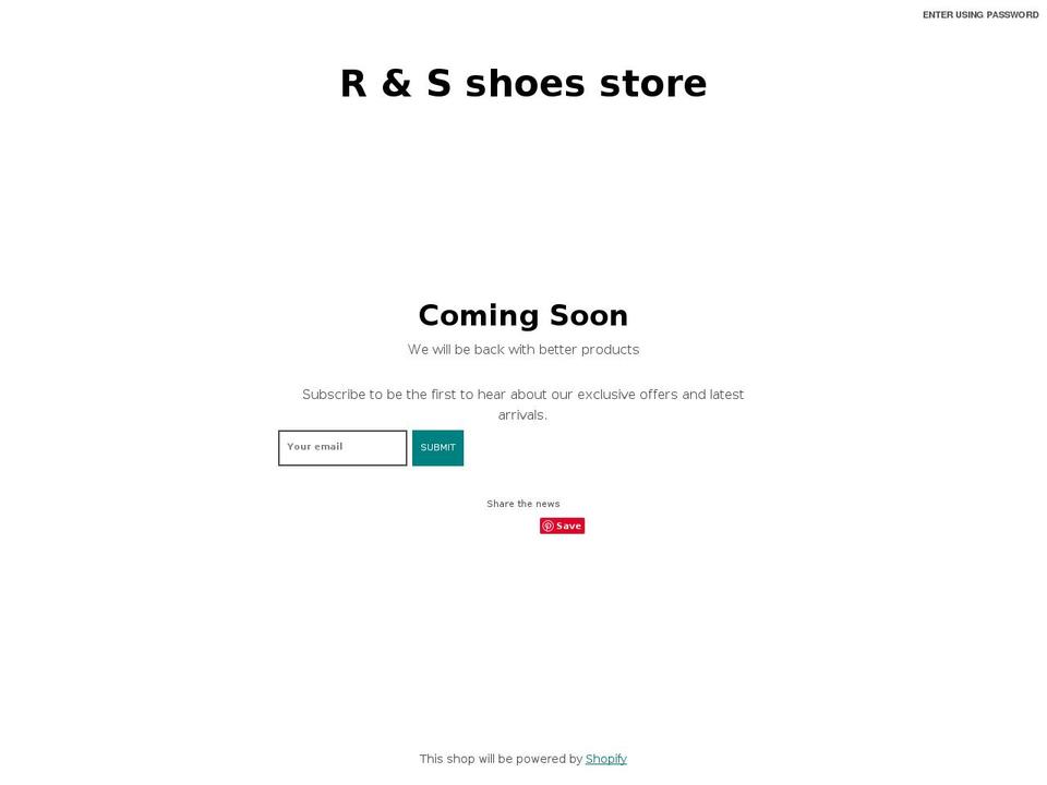 rsshoesstore.com shopify website screenshot