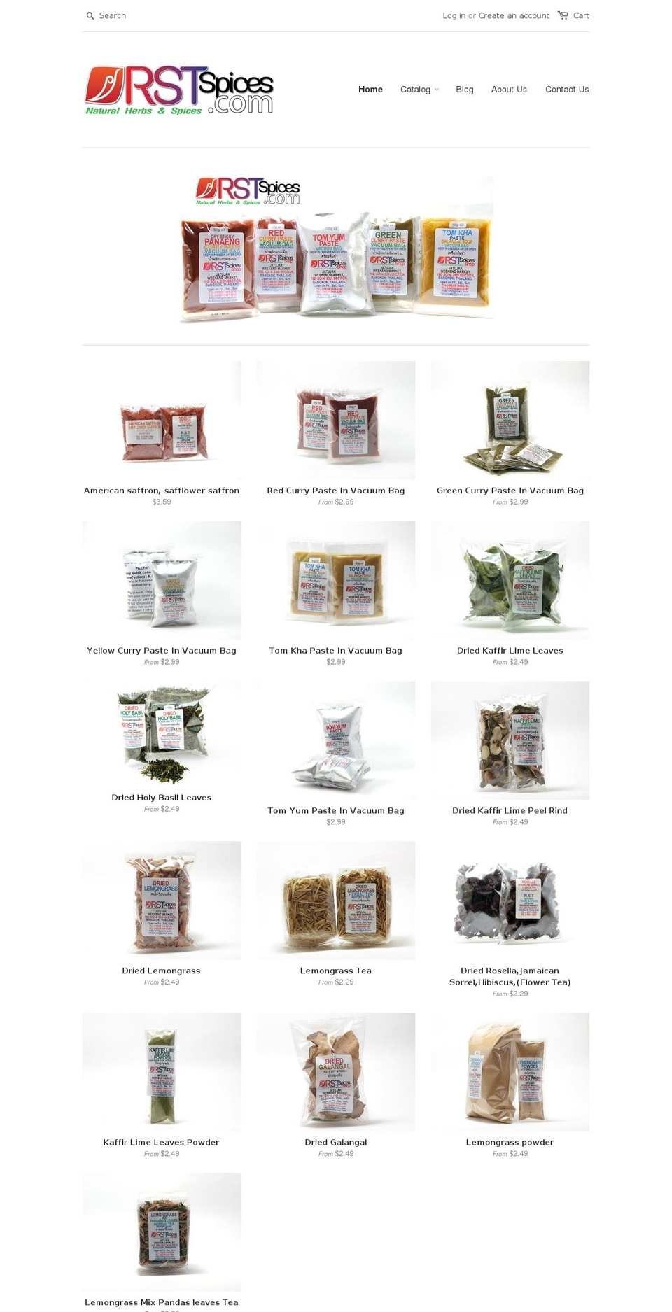 rstspices.com shopify website screenshot