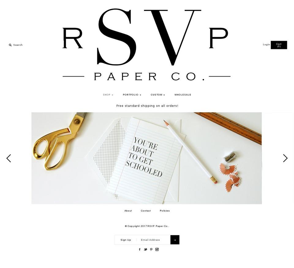 rsvppaperco.com shopify website screenshot