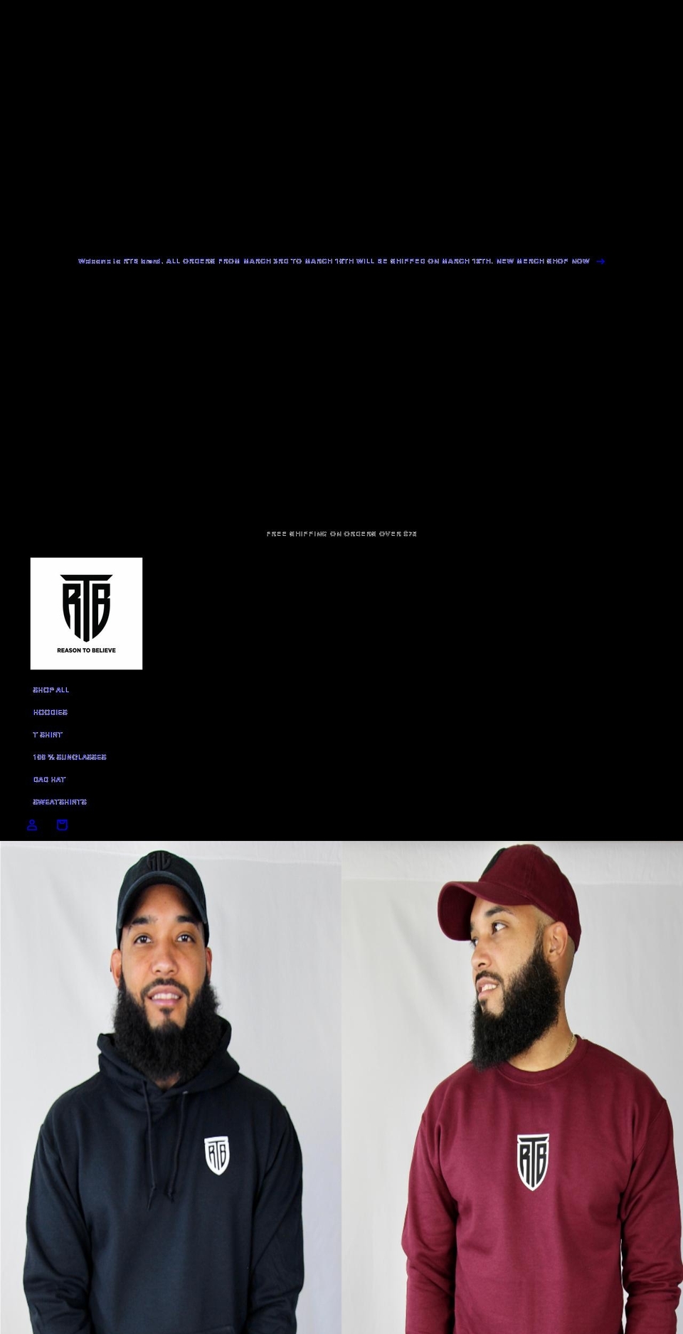 rtbbrand.com shopify website screenshot