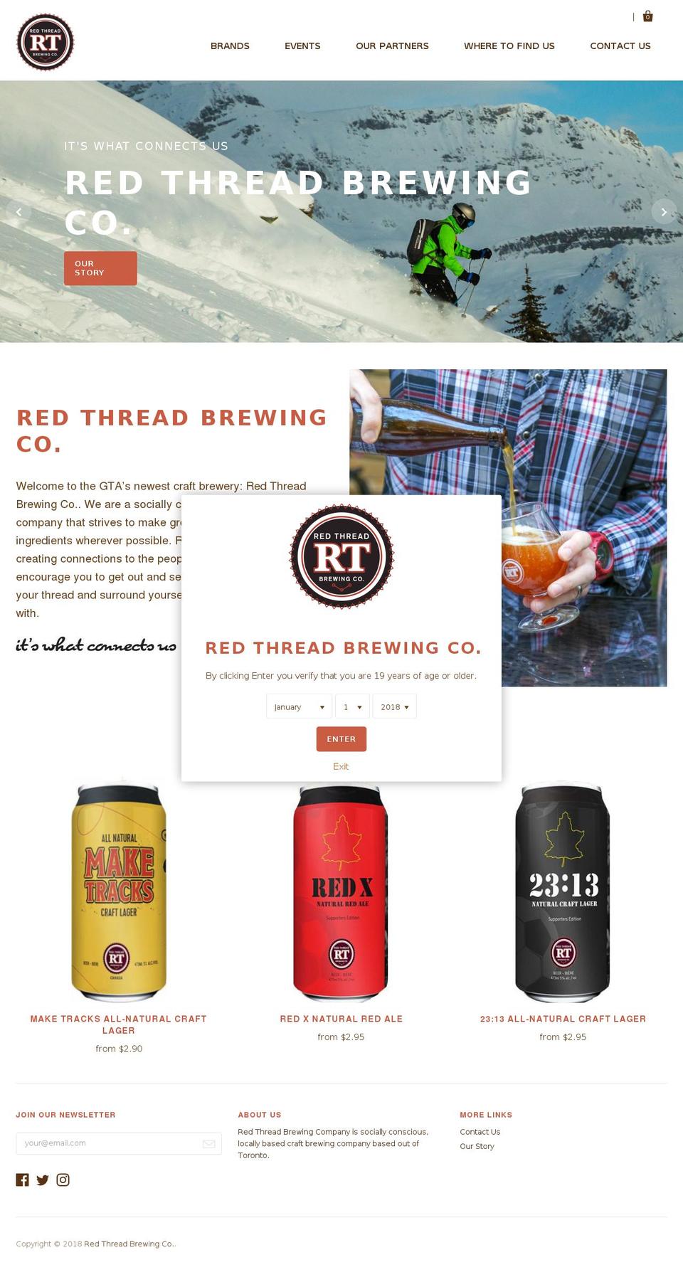 rtbrewing.ca shopify website screenshot