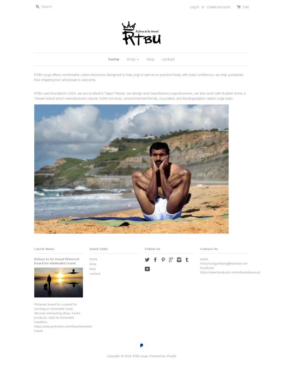 rtbuyoga.com shopify website screenshot