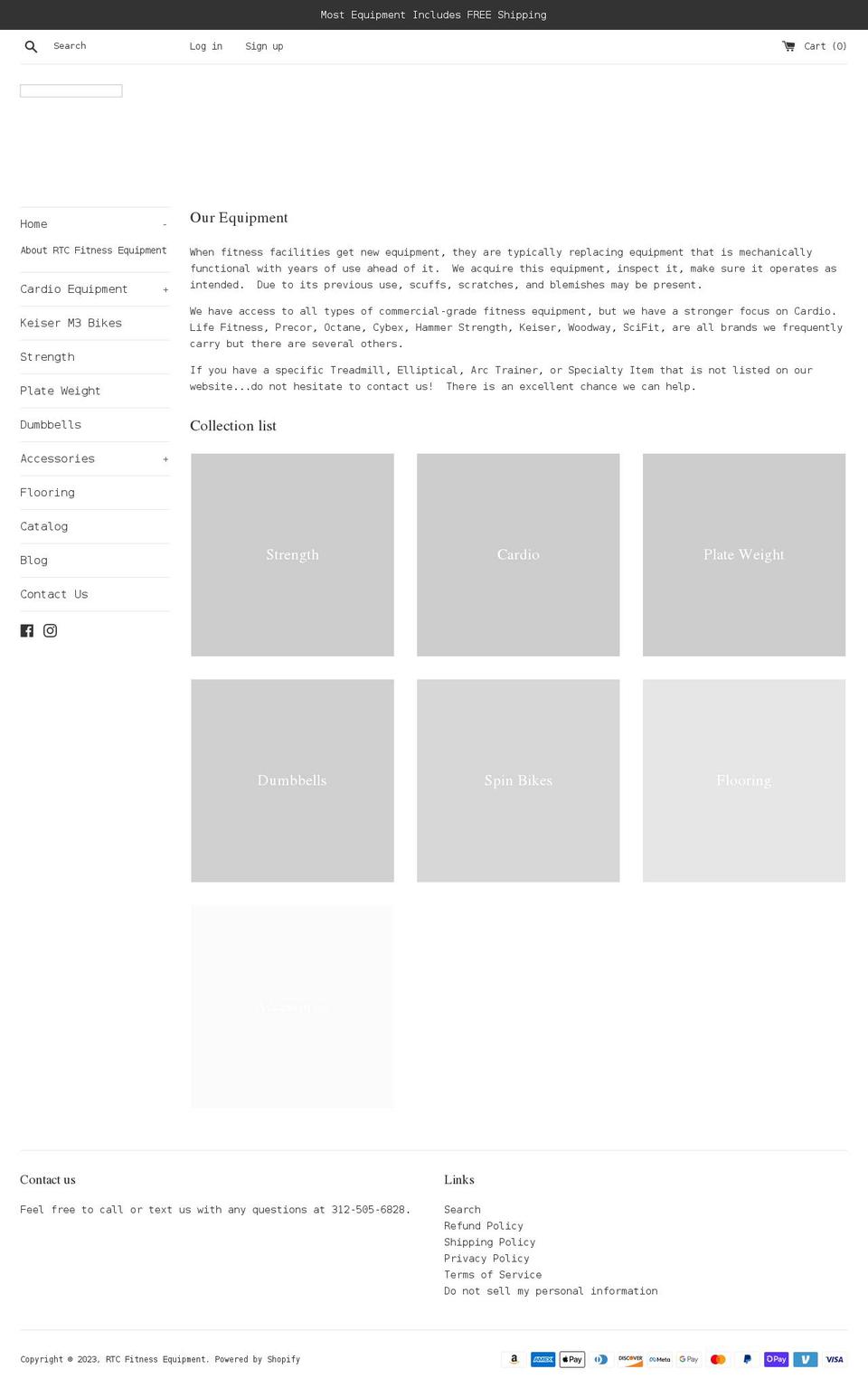 rtcfitnessequipment.com shopify website screenshot