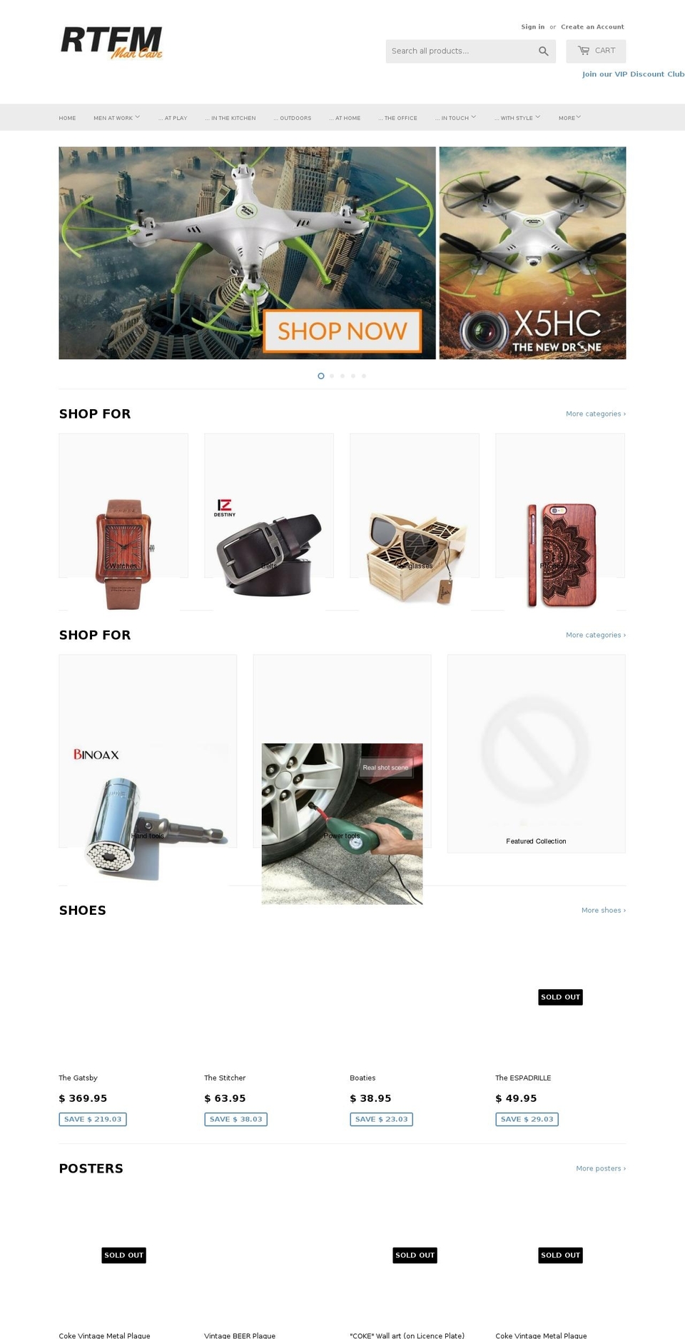 rtfm-mancave.com — Shopify storefront screenshot
