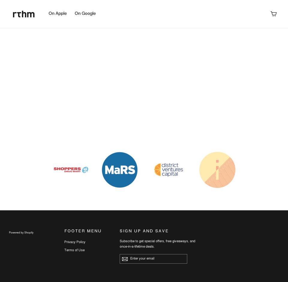 Copy of Motion Shopify theme site example rthm.io