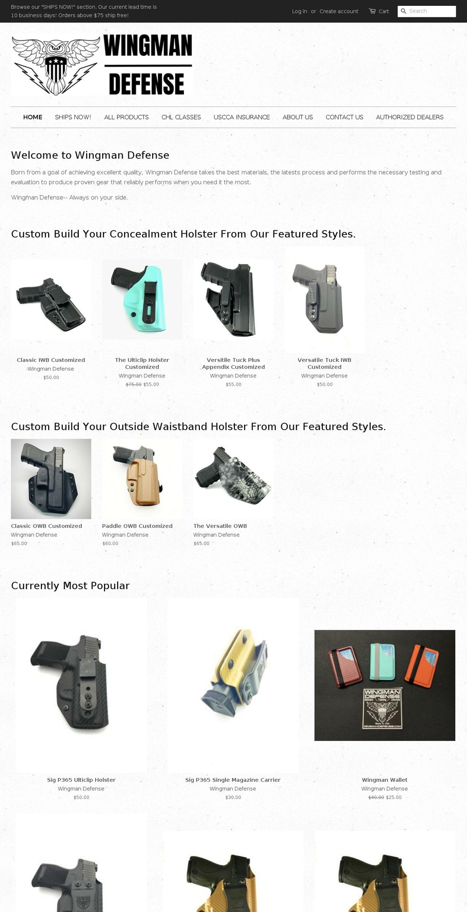 rtholsters.com — Shopify storefront screenshot