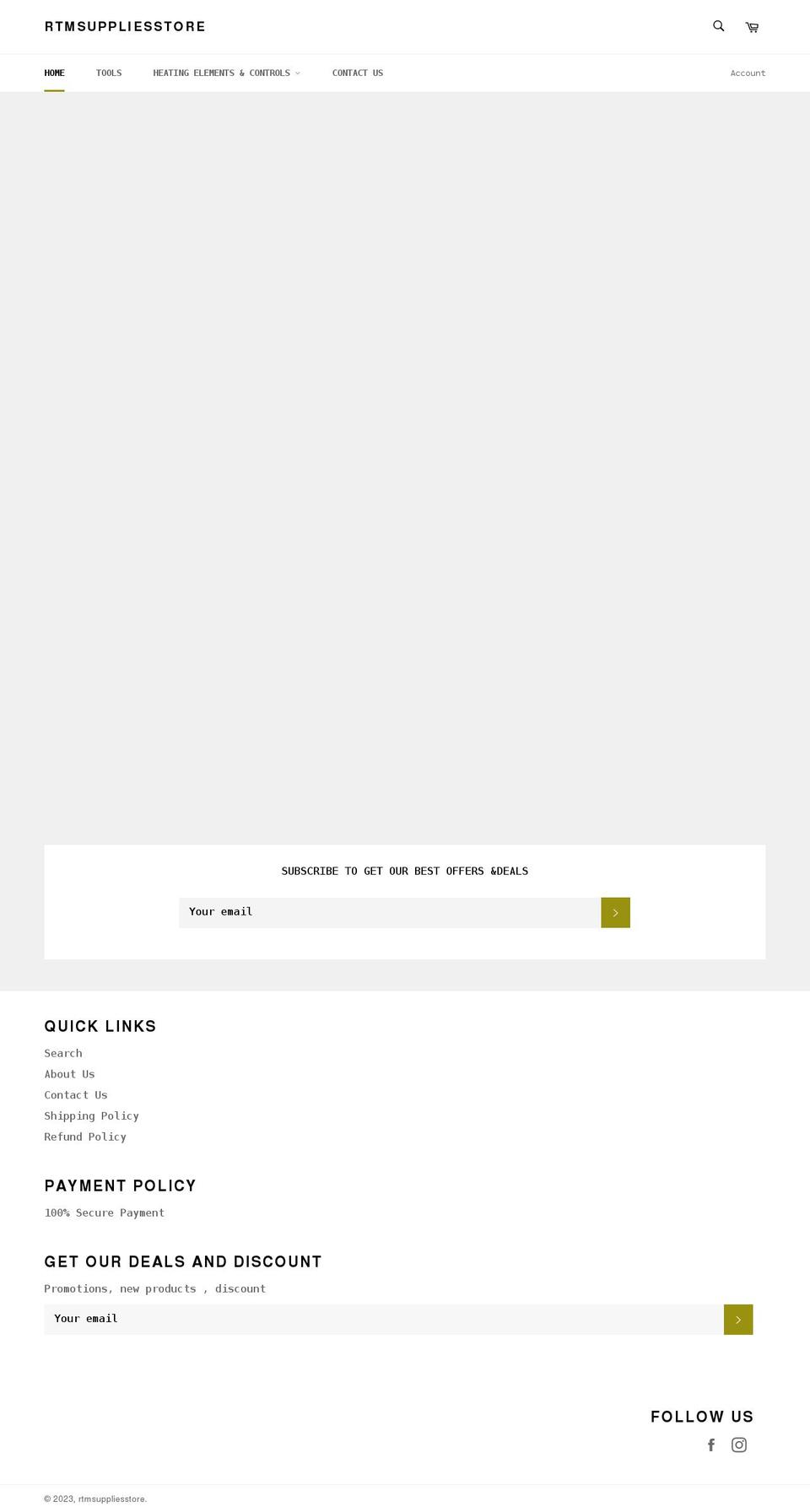 rtmsuppliesstore.com shopify website screenshot