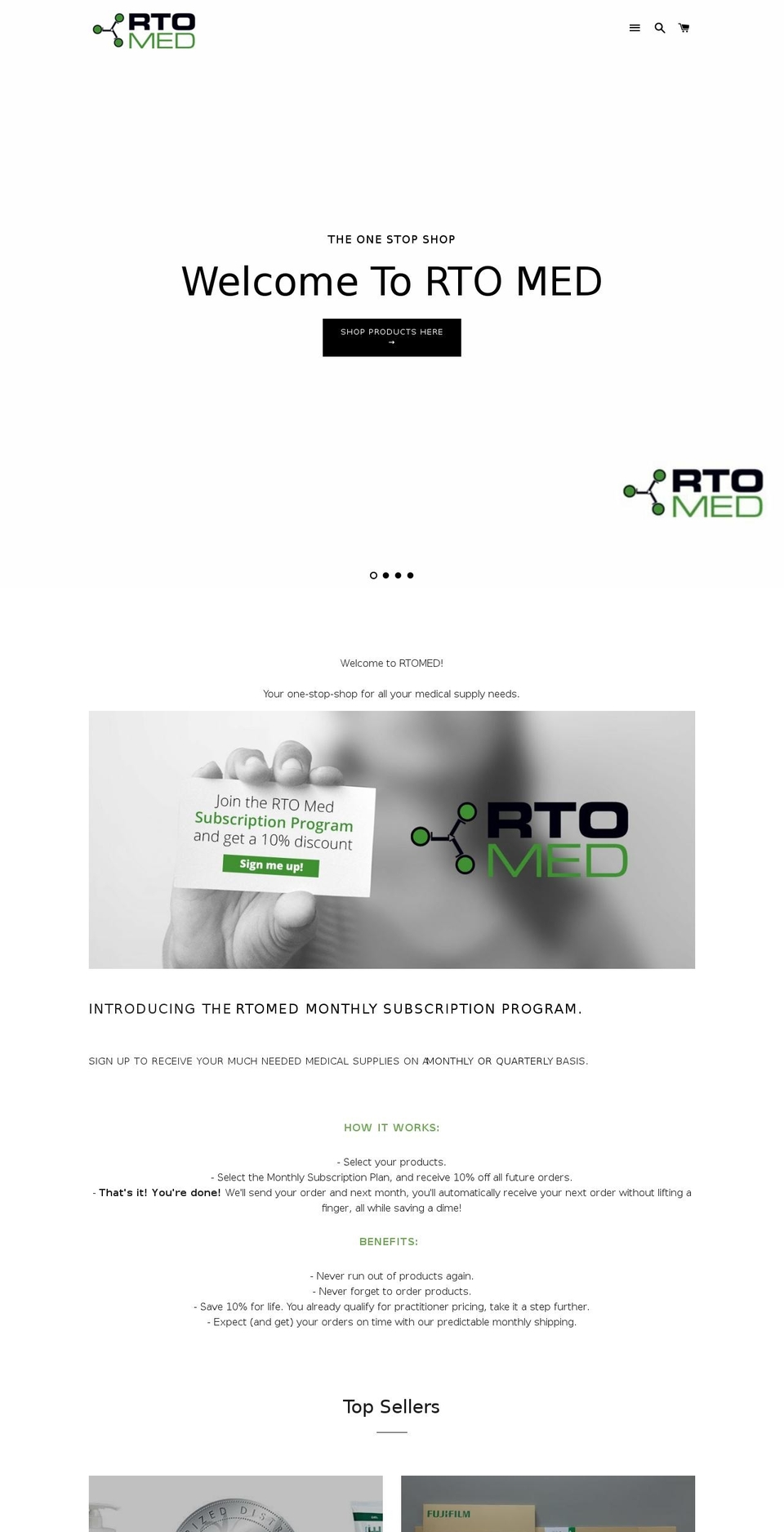 rtomed.net shopify website screenshot
