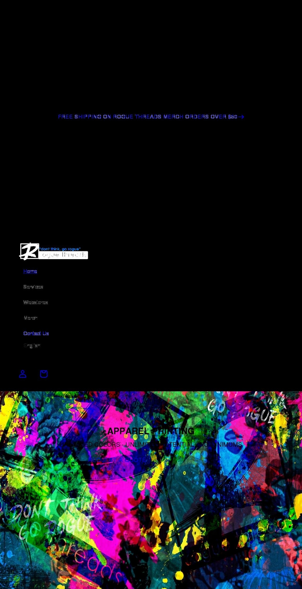 rtprintshop.com shopify website screenshot